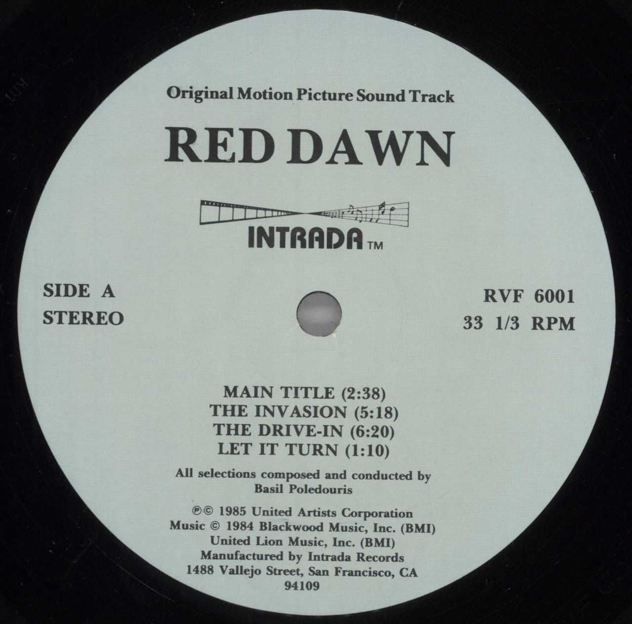 Original Soundtrack Red Dawn US Vinyl LP RareVinyl