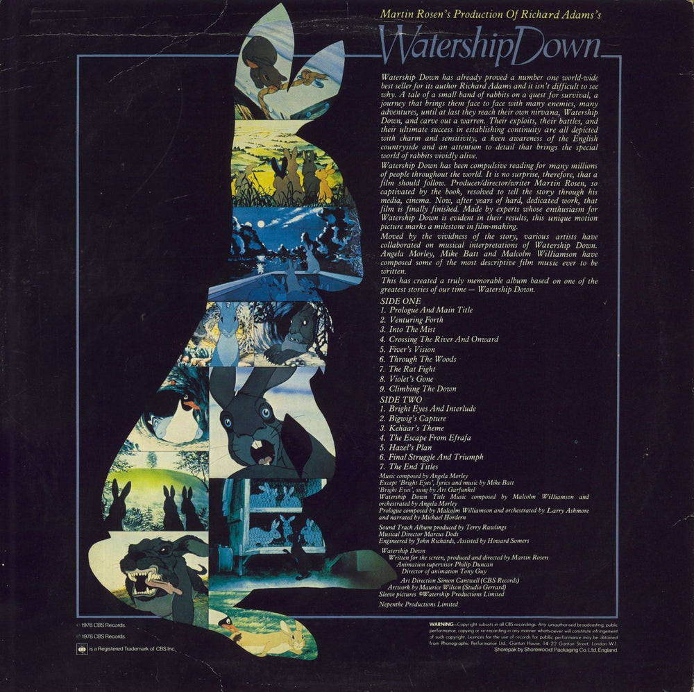 Original Soundtrack Watership Down UK vinyl LP album (LP record)