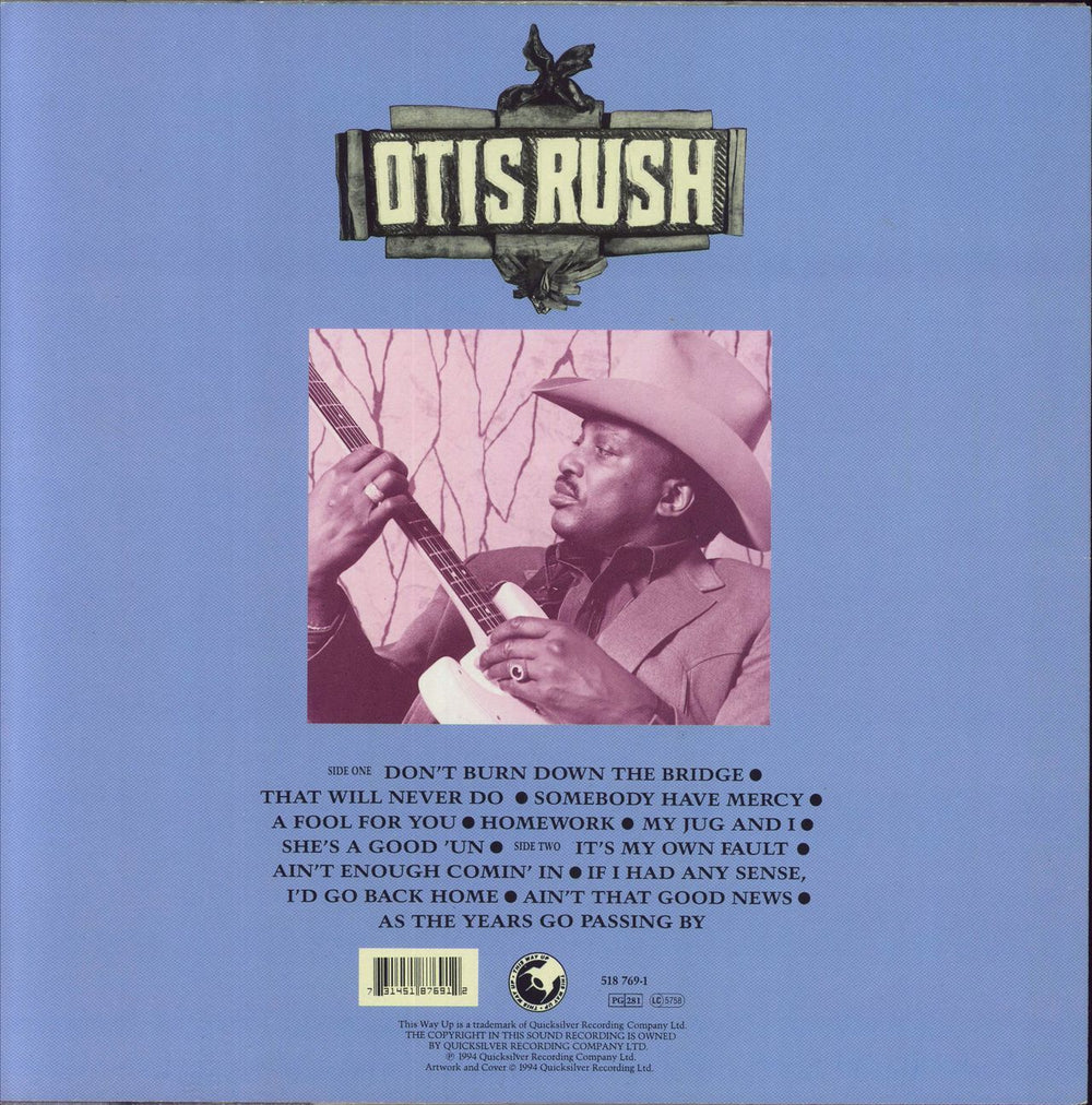 Otis Rush Ain't Enough Comin' In UK Promo vinyl LP album (LP record) 731451876912