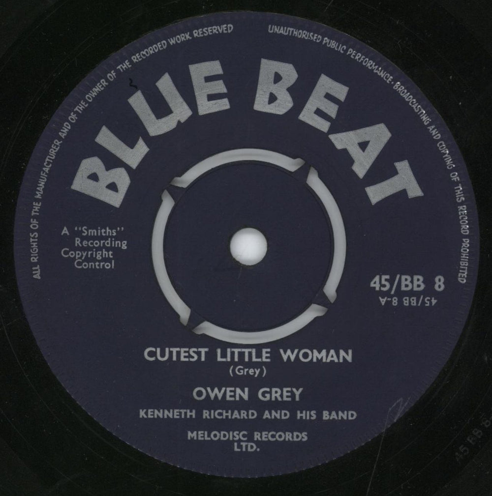 Owen Grey Cutest Little Woman / Running Around UK 7" vinyl single (7 inch record / 45) 45/BB8