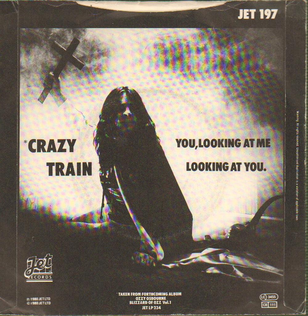 Ozzy Osbourne Crazy Train + Picture Sleeve UK 7" vinyl single (7 inch record / 45) OZZ07CR111507