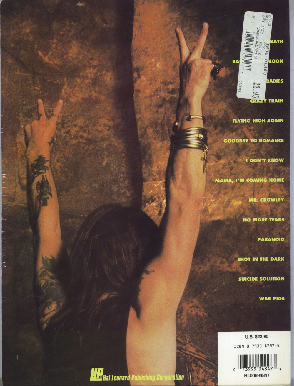 Ozzy Osbourne Hal Leonard The Best Of Ozzy Osbourne Guitar Tab Songbook US book 073999348477