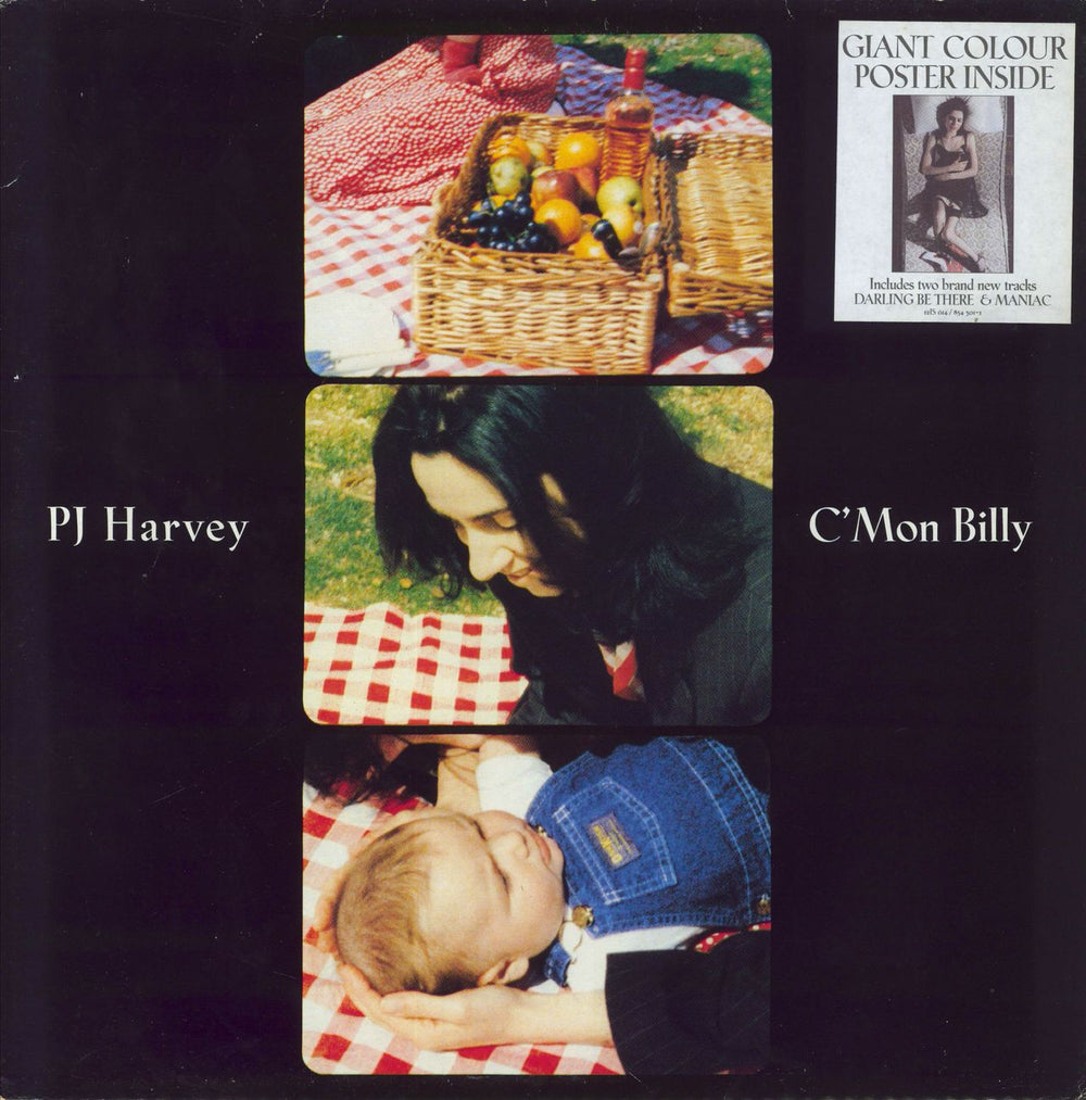 P.J. Harvey C'mon Billy + Poster - EX UK 12" vinyl single (12 inch record / Maxi-single) 12IS614