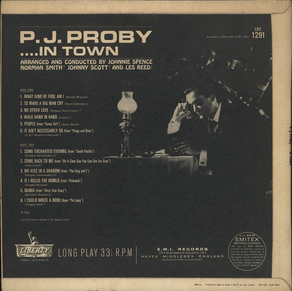 P. J. Proby .....In Town UK vinyl LP album (LP record)