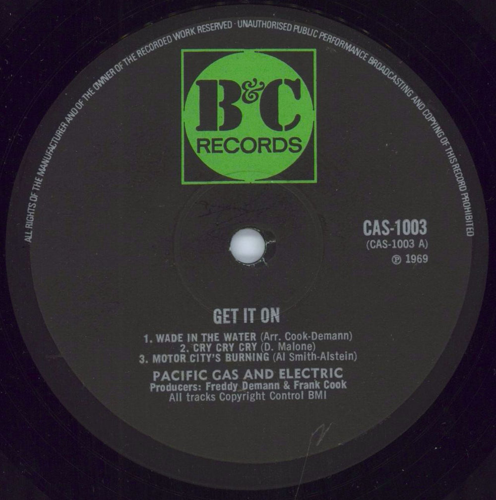 Pacific Gas & Electric GET IT ON UK vinyl LP album (LP record) PFGLPGE790691