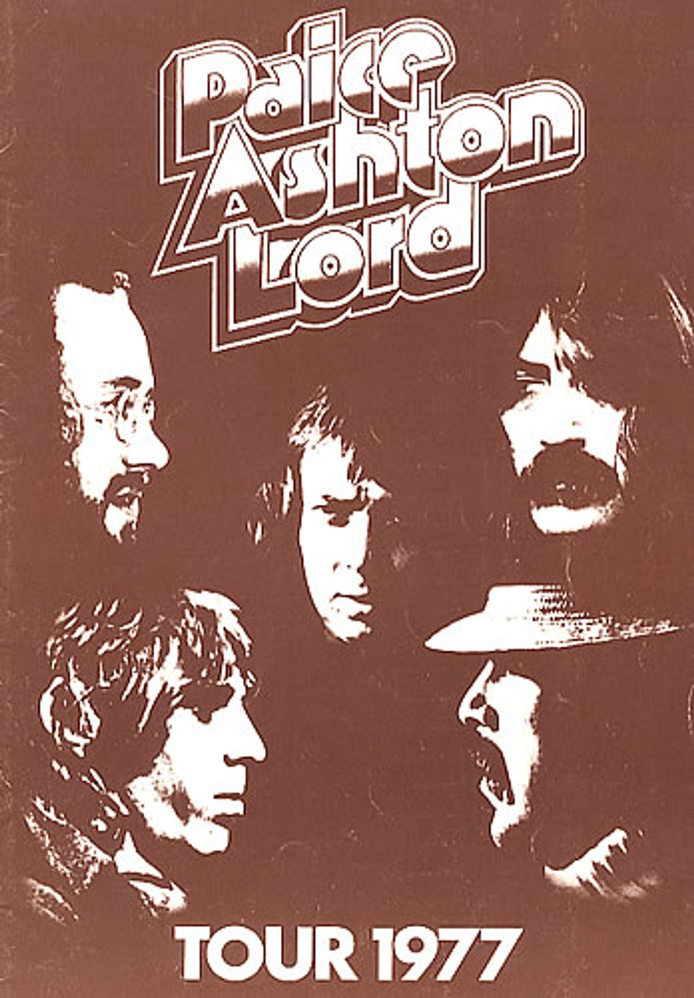 Paice Ashton Lord Tour 1977 UK tour programme TOUR PROGRAMME