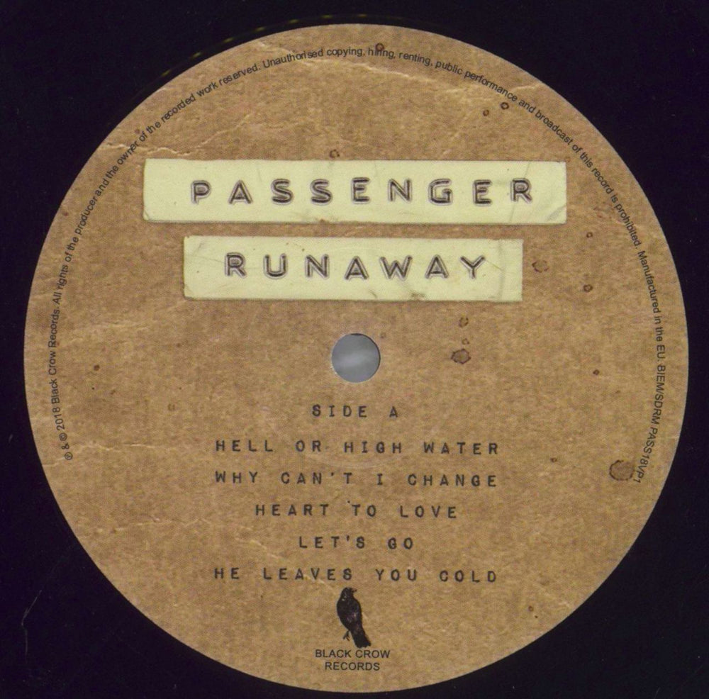 Passenger Runaway UK vinyl LP album (LP record) PGALPRU823797