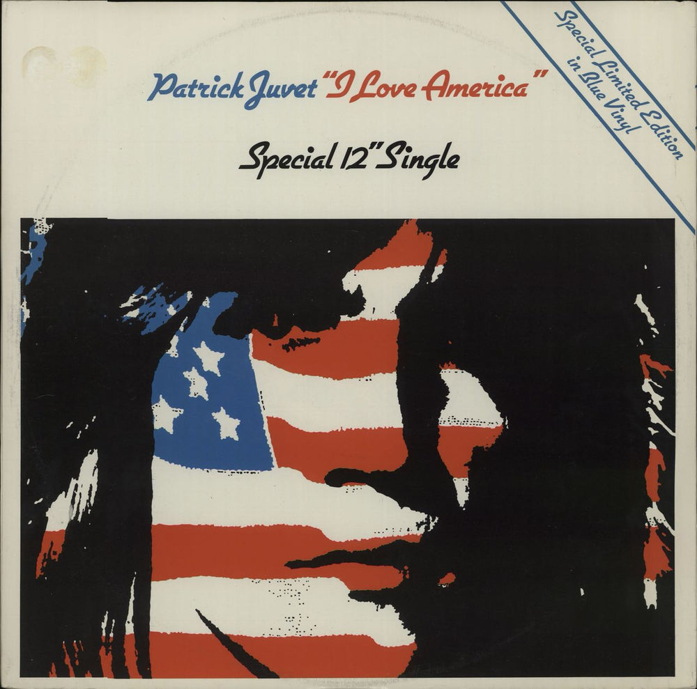 Patrick Juvet I Love America - Blue Vinyl UK 12" vinyl single (12 inch record / Maxi-single) CAF132