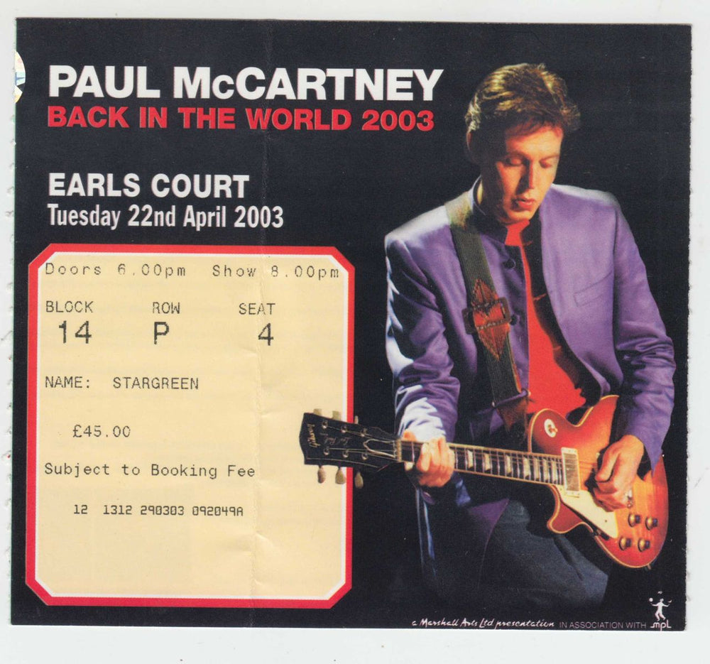 Paul McCartney and Wings Back In The World + Ticket Stub UK tour programme MCCTRBA383710