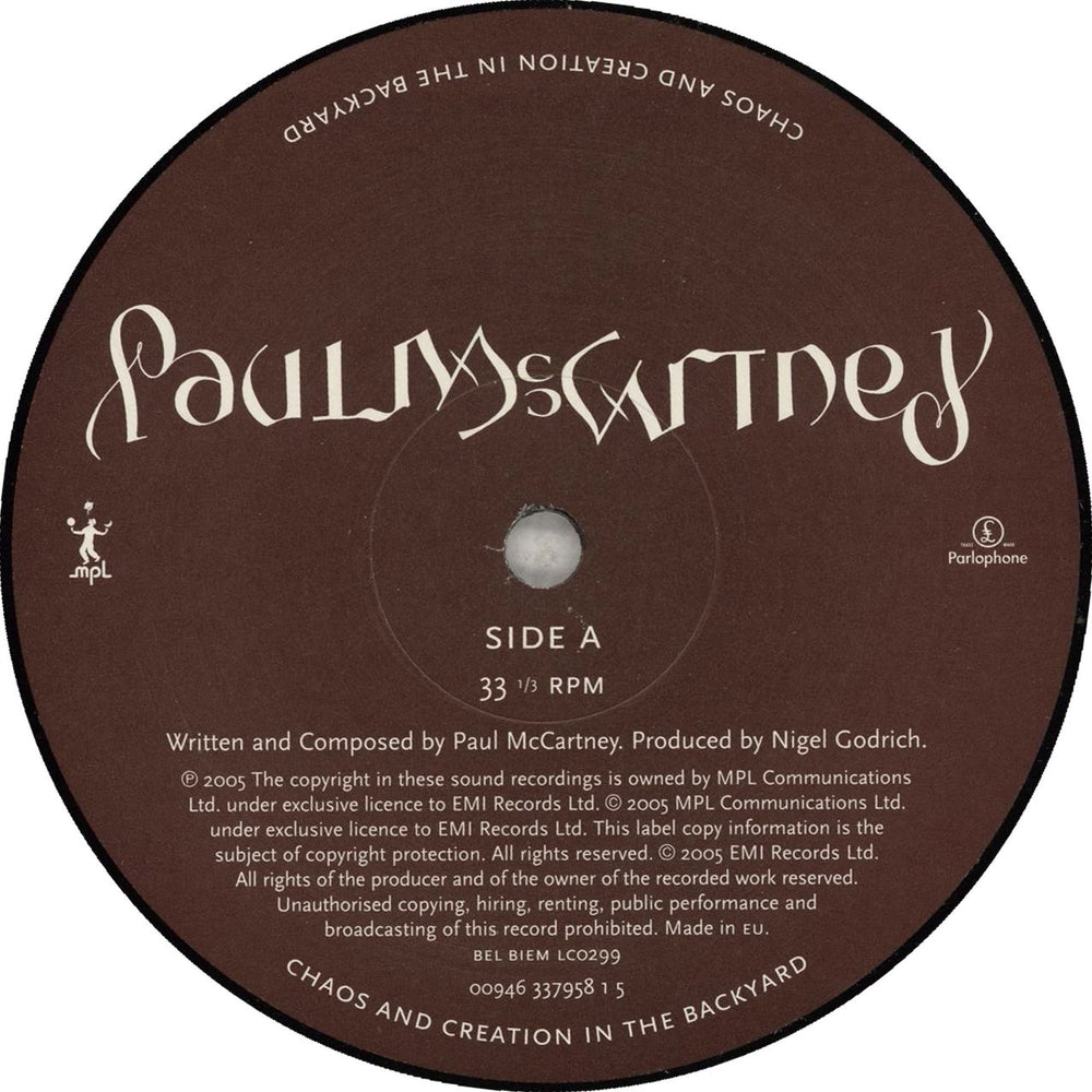 Paul McCartney and Wings Chaos And Creation In The Backyard UK vinyl LP album (LP record) 094633795815