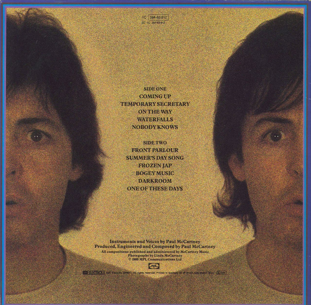 Paul McCartney and Wings McCartney II German vinyl LP album (LP record)