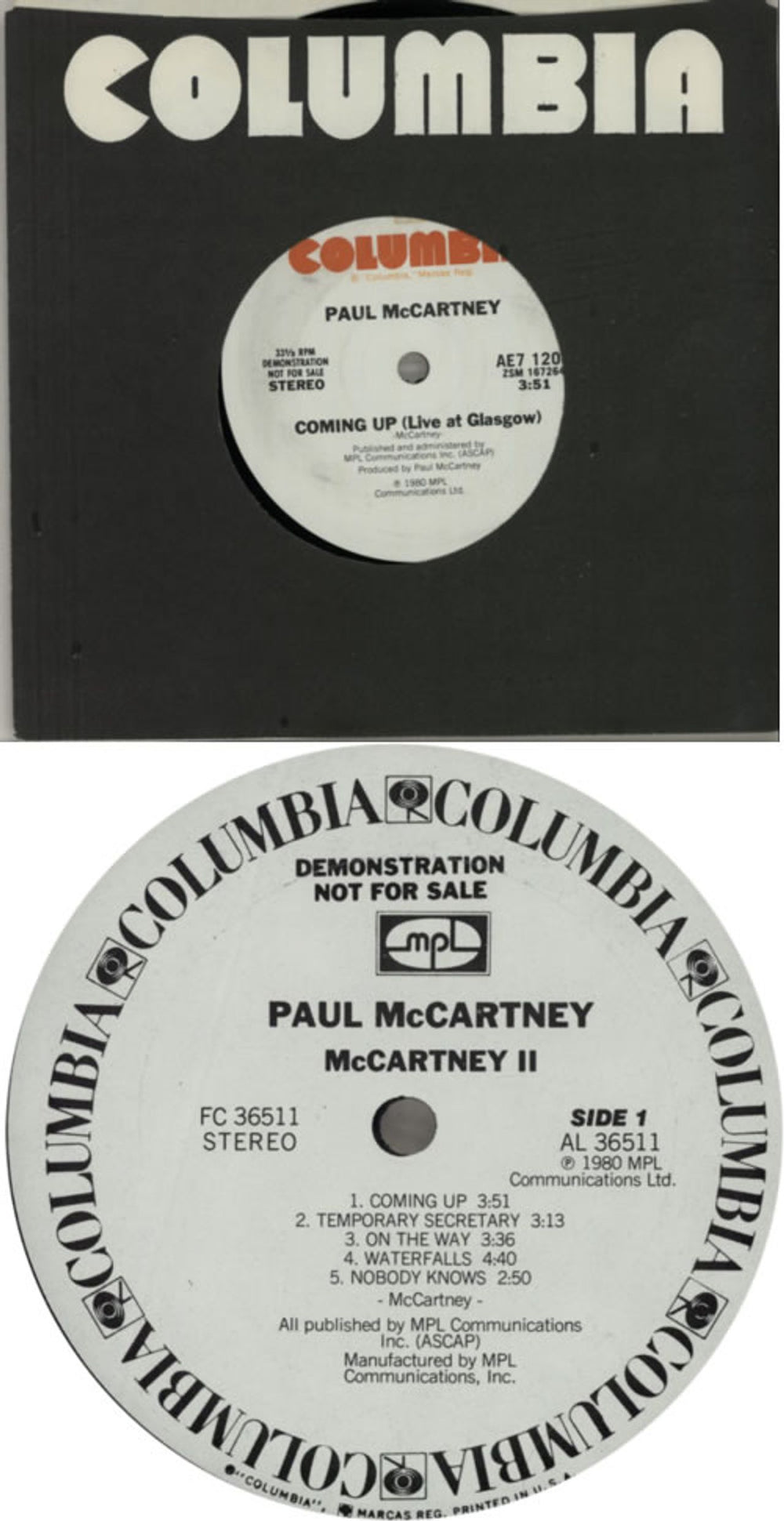 Paul McCartney and Wings McCartney II + 7" US Promo vinyl LP album (LP record) MCCLPMC380441