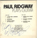 Paul Ridgway Plays Guitar - Autographed UK 7" vinyl single (7 inch record / 45) PUW07PL376951