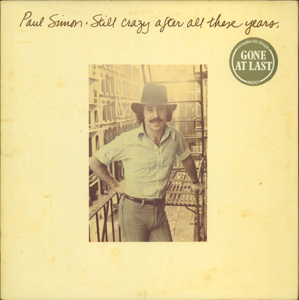 Paul Simon Still Crazy After All These Years - 'Gone At Last' Stickered Sleeve + Insert UK vinyl LP album (LP record) CBS86001