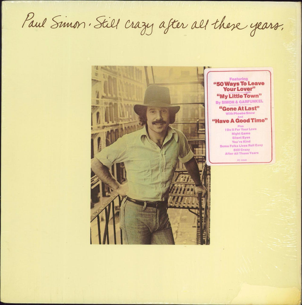 Paul Simon Still Crazy After All These Years + Song Hype Sticker US vinyl LP album (LP record) PC33540