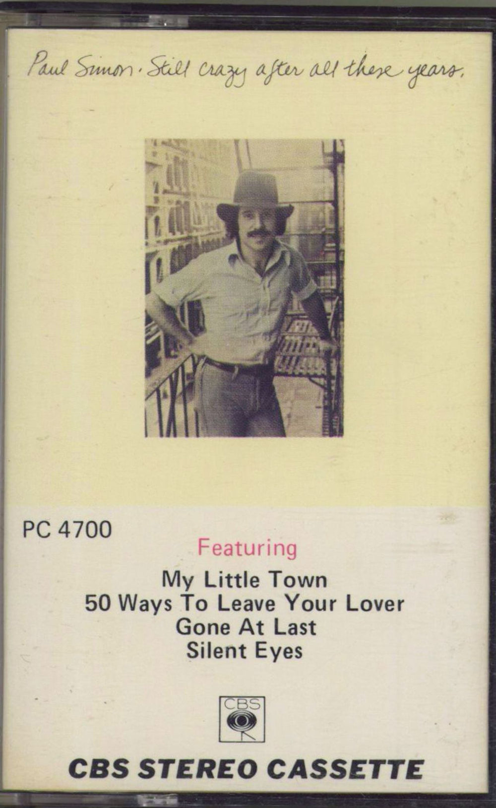 Paul Simon Still Crazy After All These Years UK cassette album PC4700