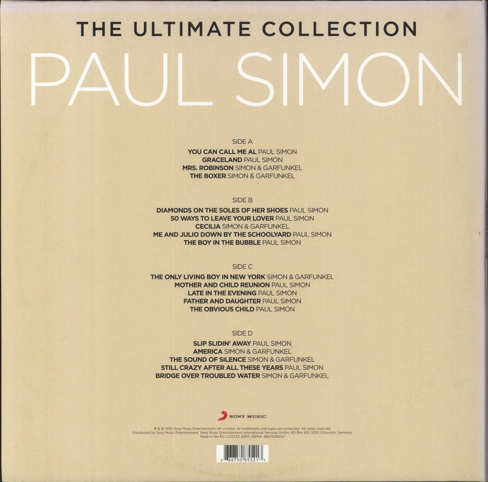 Paul Simon The Ultimate Collection - 180gm - EX UK 2-LP vinyl record set (Double LP Album) 888750855213