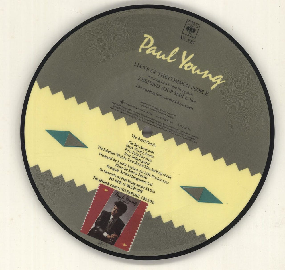 Paul Young Love Of The Common People UK 7" vinyl picture disc (7 inch picture disc single) PYO7PLO91981