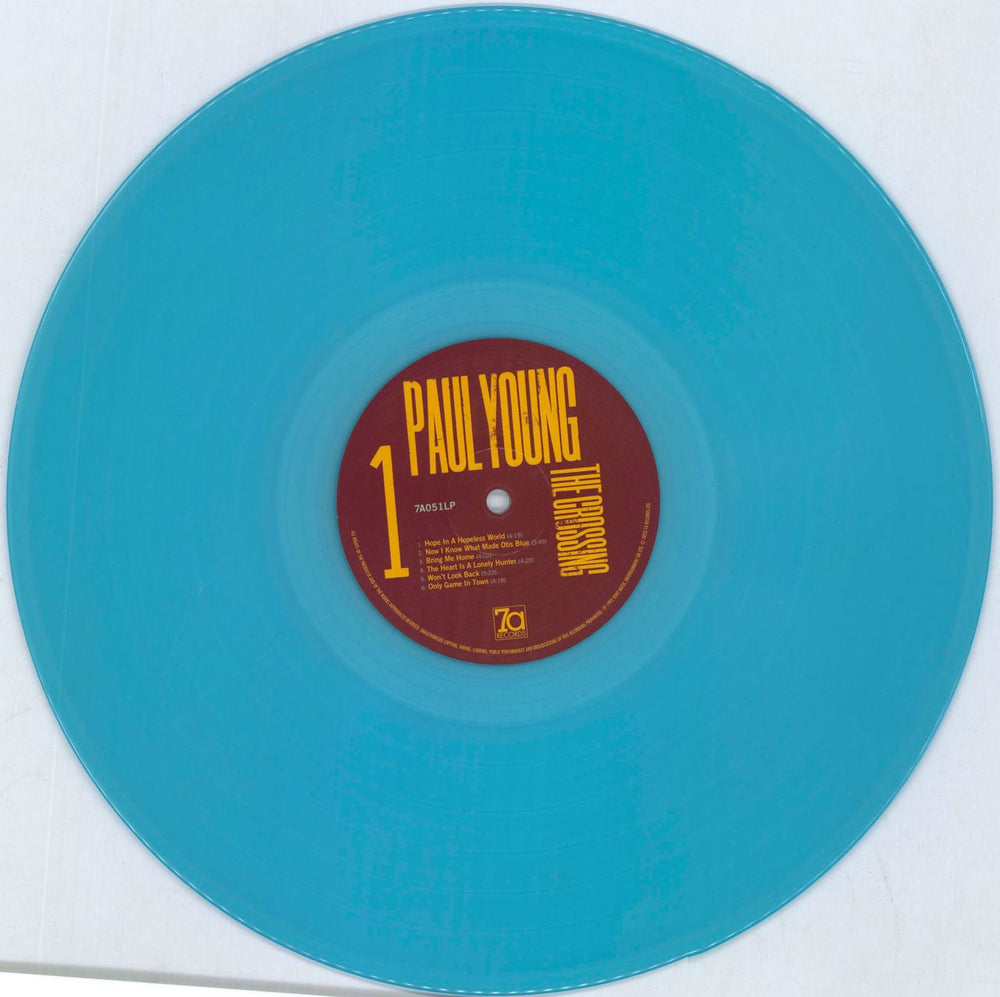 Paul Young The Crossing: 30th Anniversary - Turquoise Vinyl + Autographed Sleeve UK 2-LP vinyl record set (Double LP Album) PYO2LTH816846