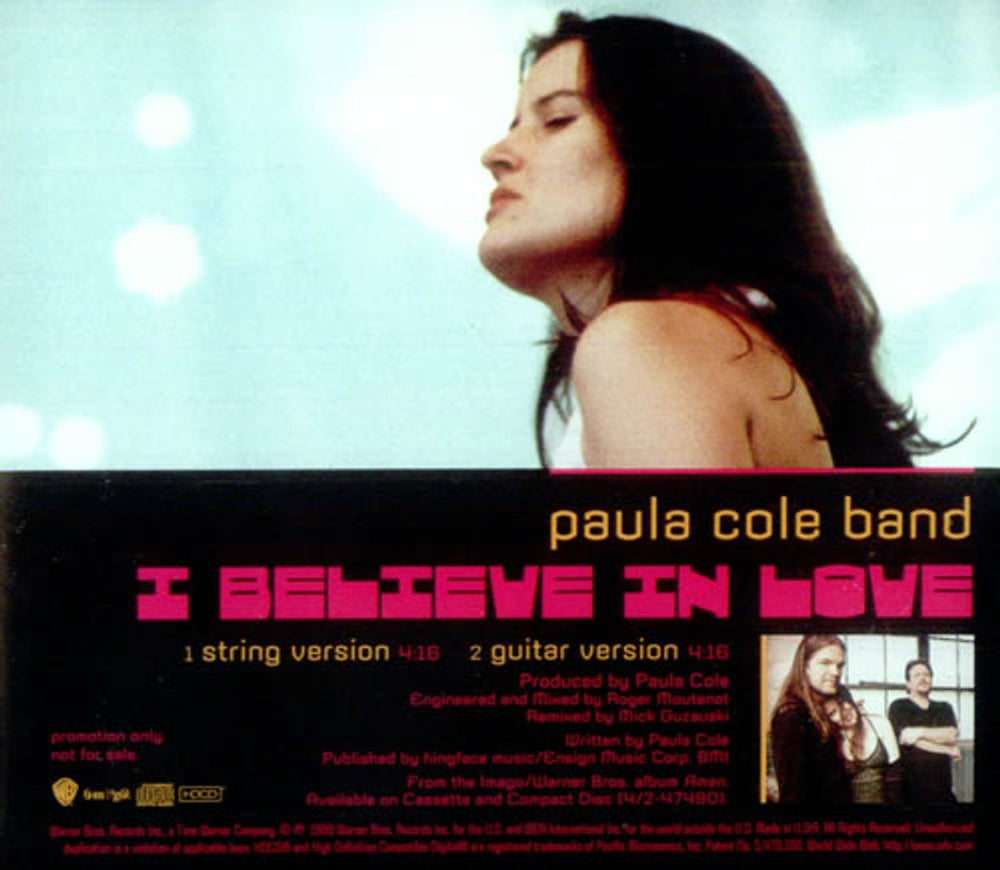 Paula Cole I Believe In Love - Minimax US Promo CD single (CD5 / 5") PRO-CD-9915