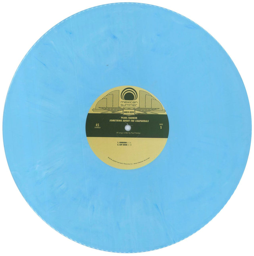 Pearl Harbor Something About The Chaparrals - Light Blue Vinyl UK 12" vinyl single (12 inch record / Maxi-single) 5KB12SO817526