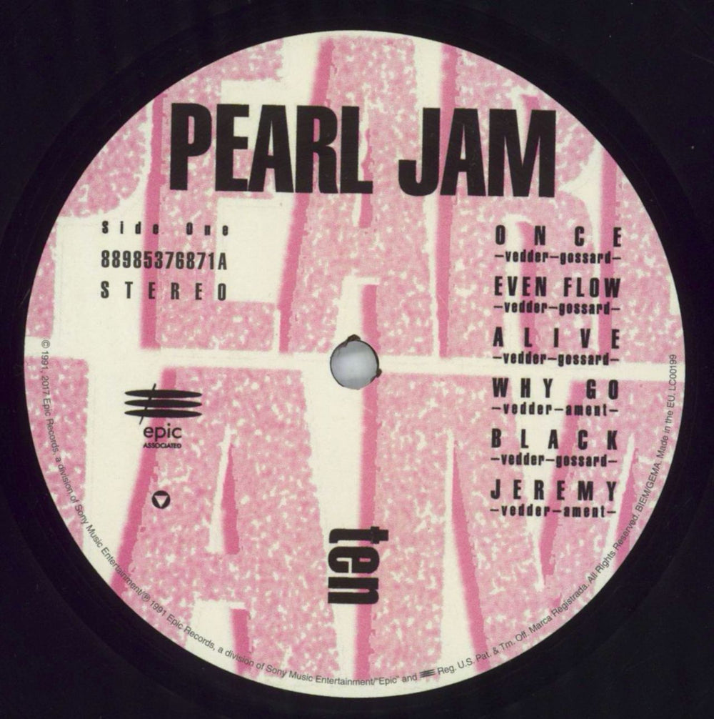 Pearl Jam Ten - Shrink UK vinyl LP album (LP record) PJALPTE827340