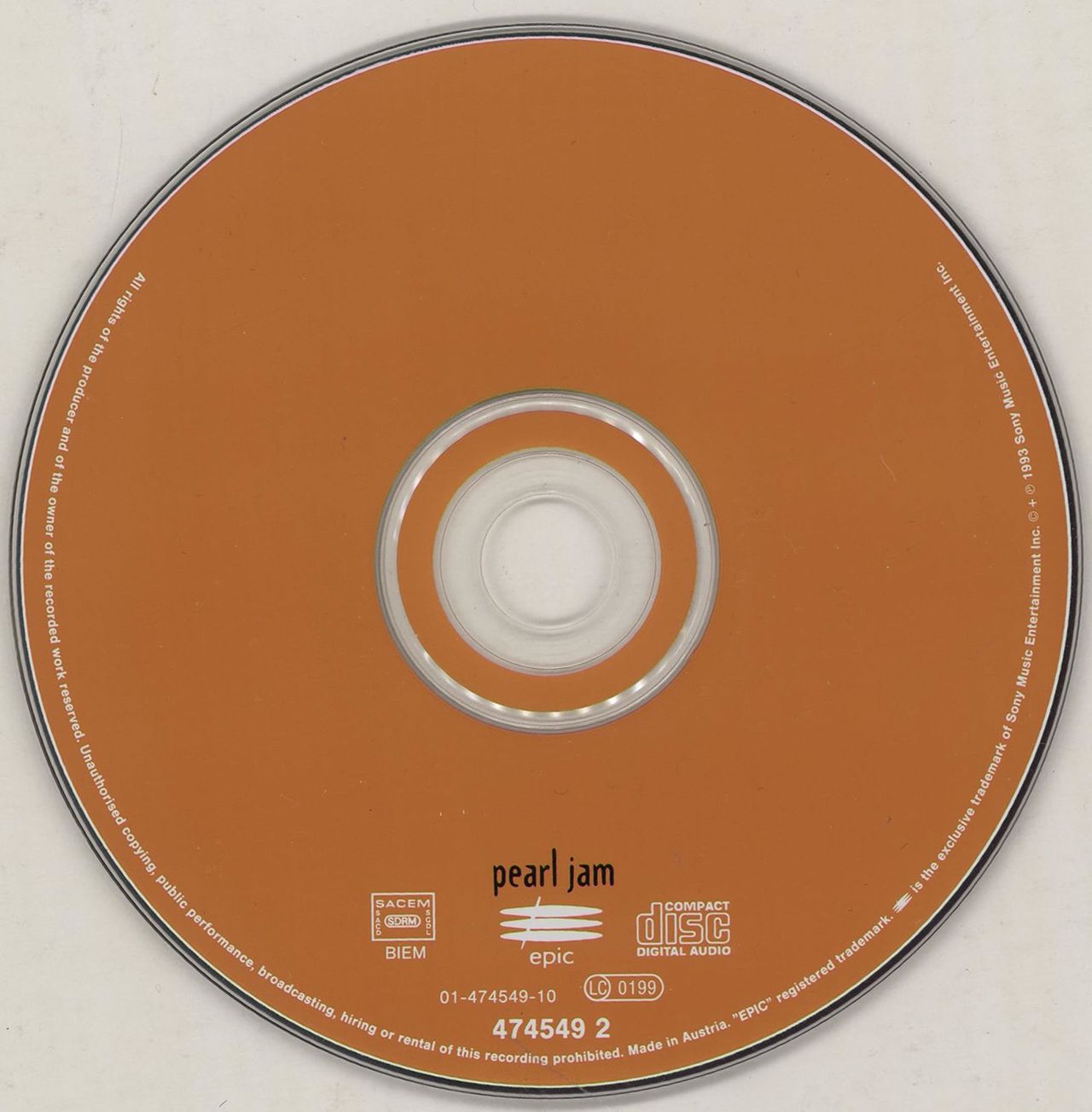 Pearl Jam Vs - Orange disc Austrian CD album — RareVinyl.com