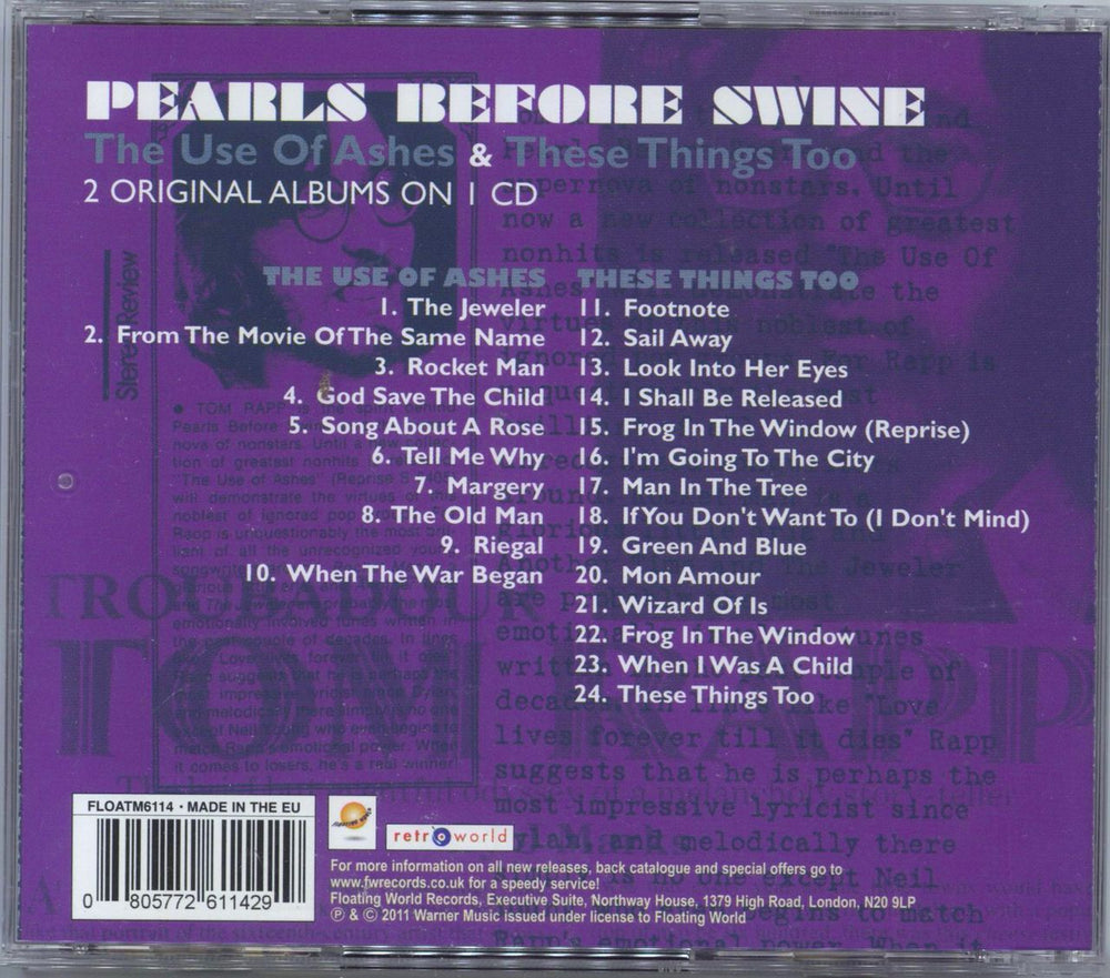 Pearls Before Swine The Use Of Ashes & These Things Too UK CD album (CDLP) PBSCDTH800274