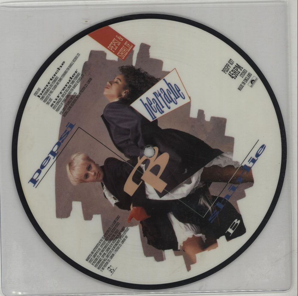 Pepsi & Shirlie Heartache UK 7" vinyl picture disc (7 inch picture disc single) P&S7PHE121884