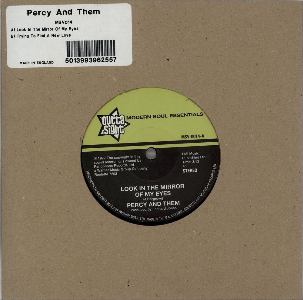 Percy And Them Look In The Mirror Of My Eyes UK 7" vinyl single (7 inch record / 45) MSV-014