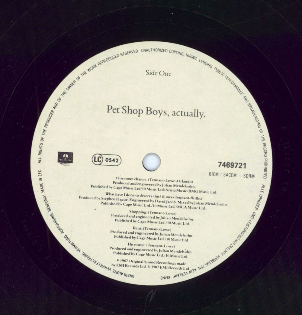 Pet Shop Boys Actually Dutch vinyl LP album (LP record) 077774697217