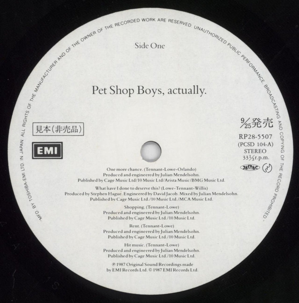 Pet Shop Boys Actually + 7" & Book Japanese Promo vinyl LP album (LP record) PSBLPAC691549