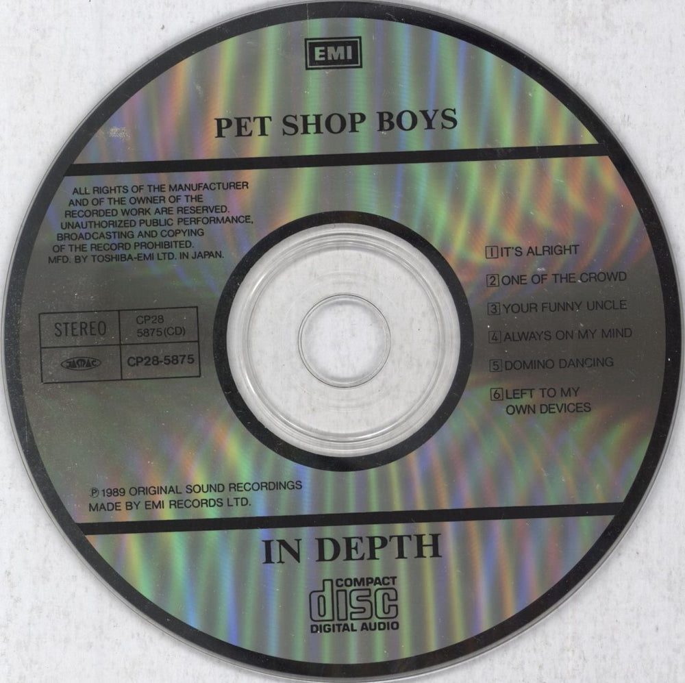 Pet Shop Boys In Depth + Phonecard & Obi Japanese CD single (CD5 / 5") PSBC5IN354341