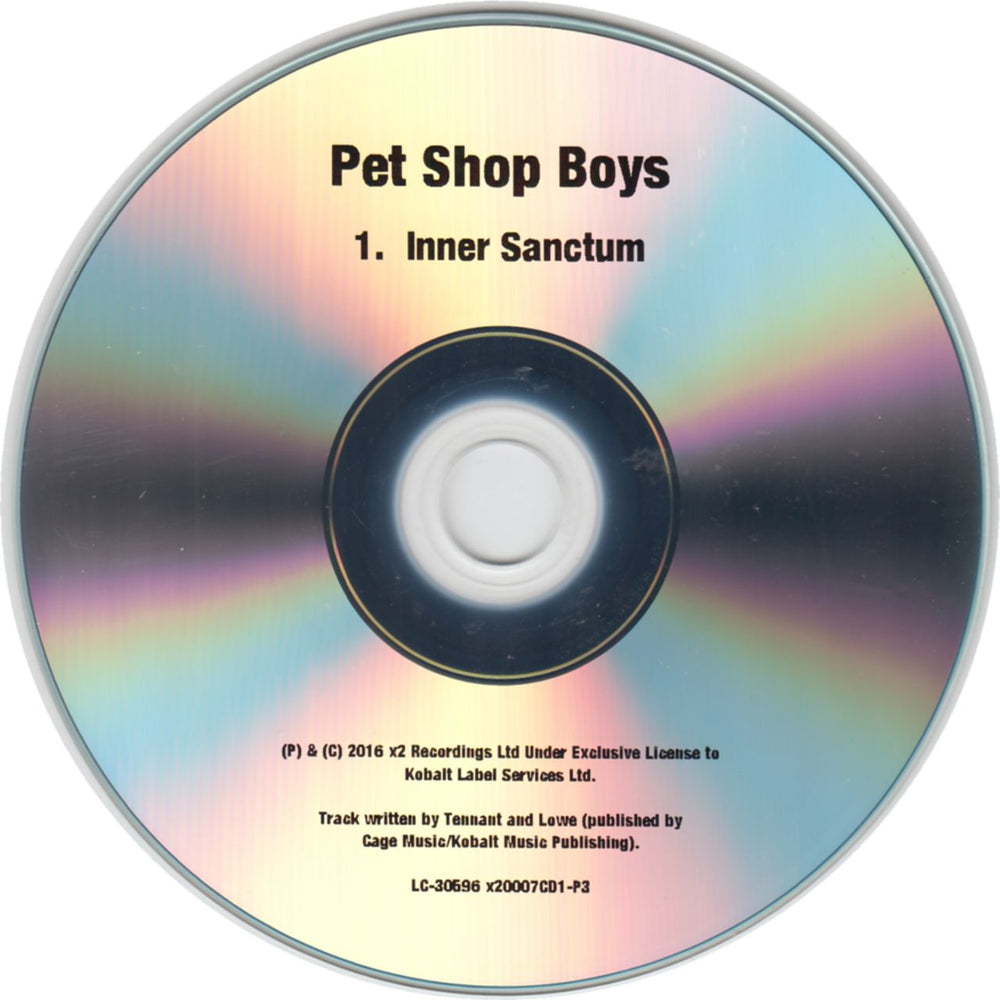 Pet Shop Boys Inner Sanctum UK Promo CD-R acetate