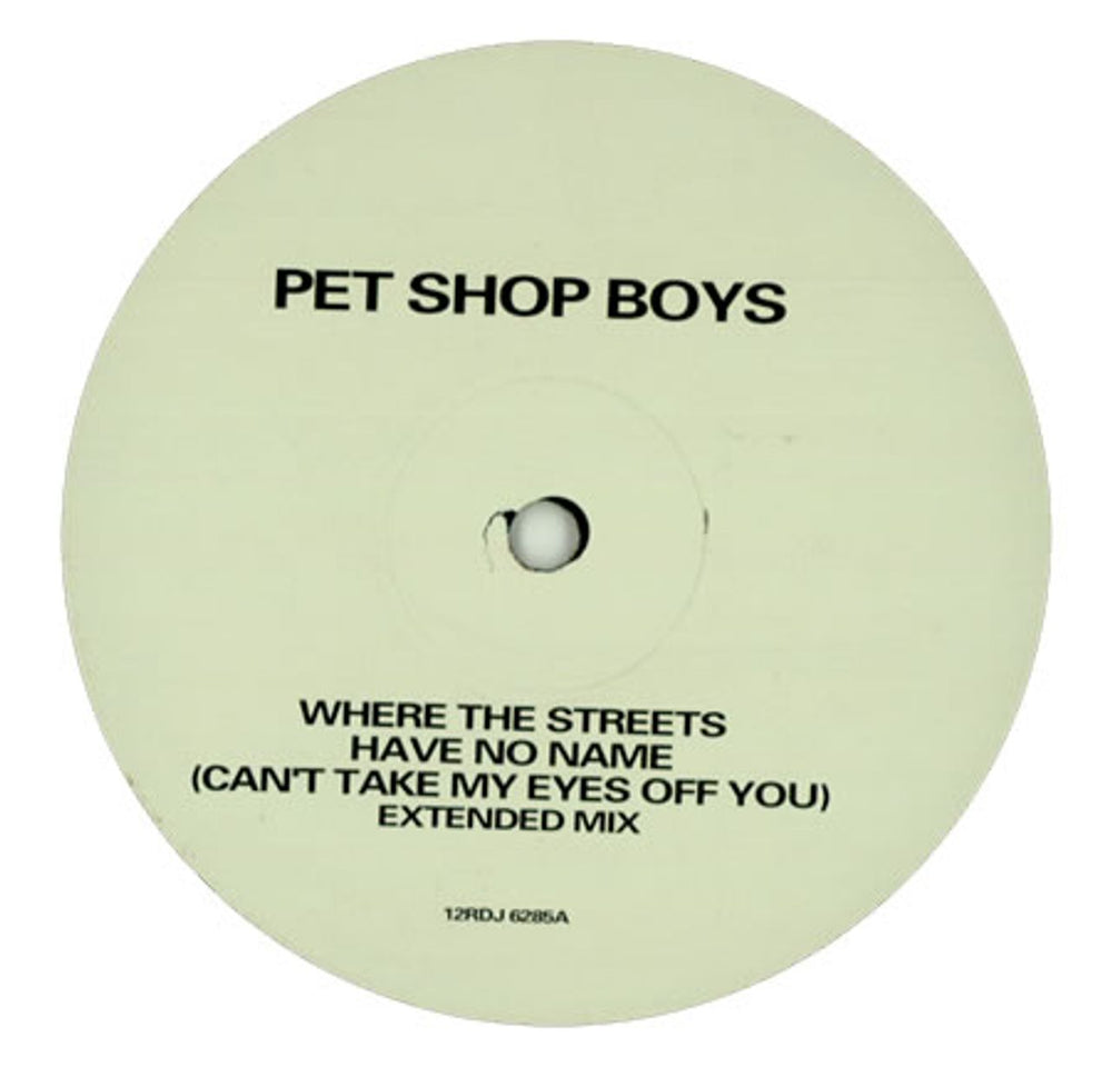 Pet Shop Boys Where The Streets Have No Name (Extended Mix) UK Promo 12" vinyl single (12 inch record / Maxi-single) 12RDJ6285