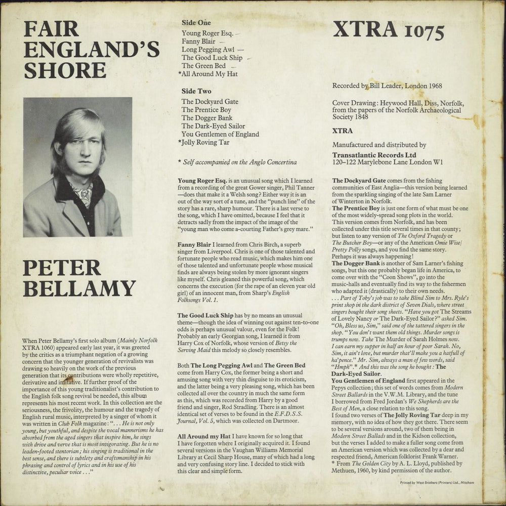 Peter Bellamy Fair England's Shore UK vinyl LP album (LP record)