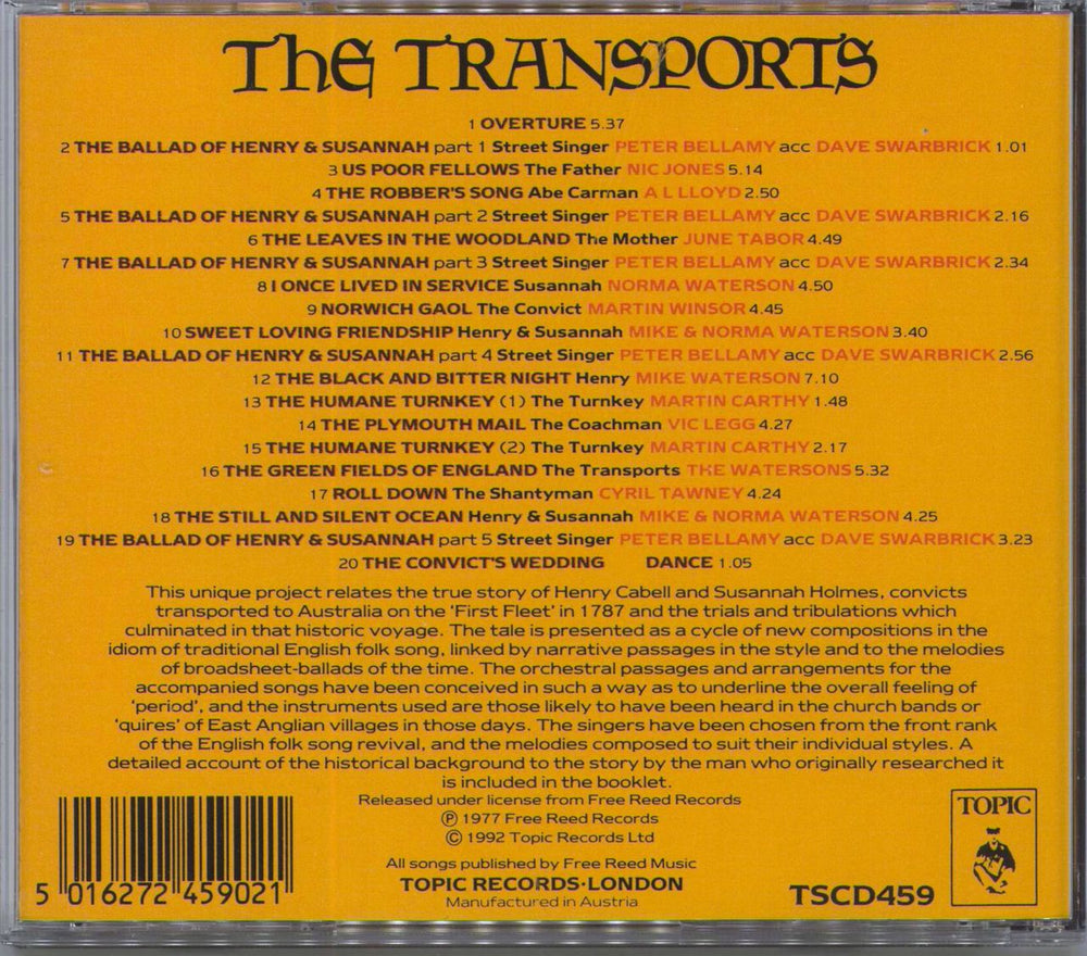 Peter Bellamy The Transports UK CD album (CDLP)