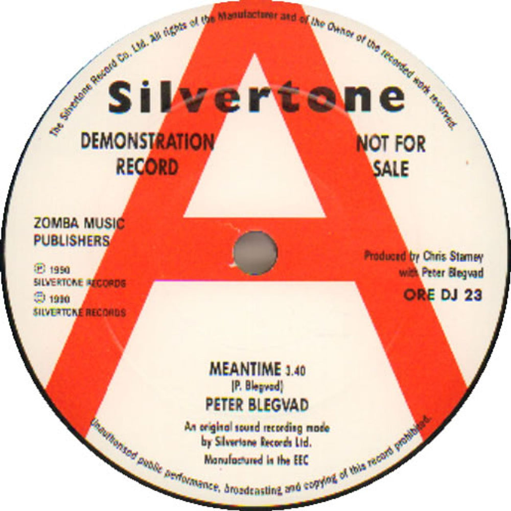 Peter Blegvad Meantime + Press Release UK Promo 7" vinyl single (7 inch record / 45) PGV07ME641168