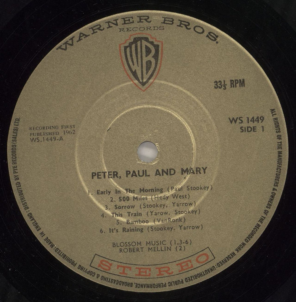 Peter Paul & Mary Peter, Paul And Mary - 1st Stereo UK vinyl LP album (LP record) PPMLPPE741708