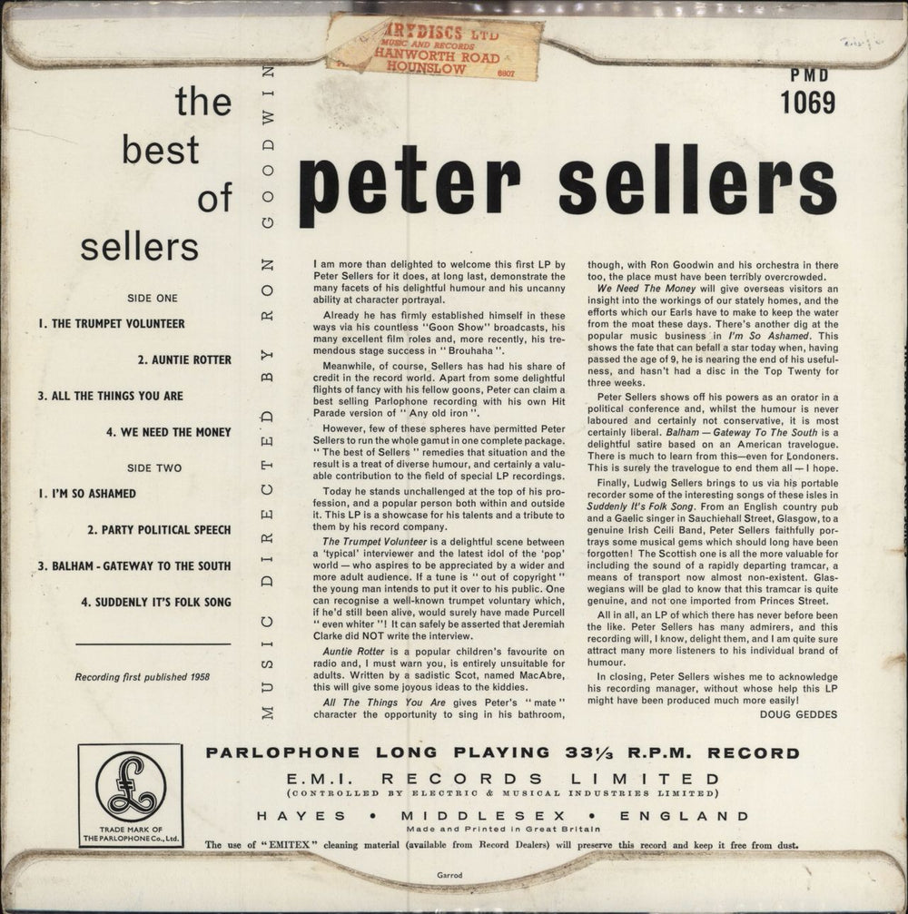 Peter Sellers The Best Of Sellers - 1st - EX UK 10" vinyl single (10 inch record)