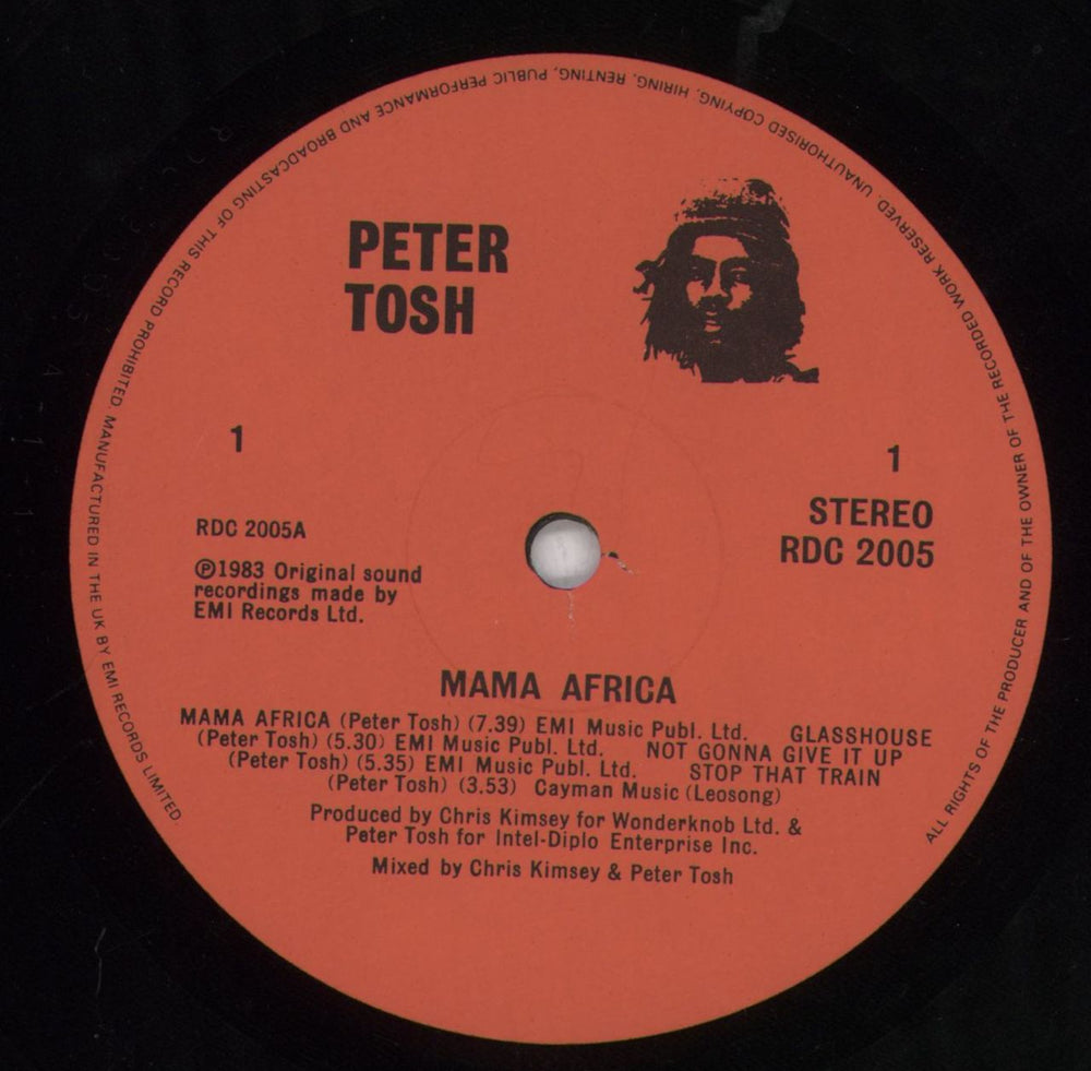 Peter Tosh Mama Africa - EX UK vinyl LP album (LP record) TOSLPMA817646