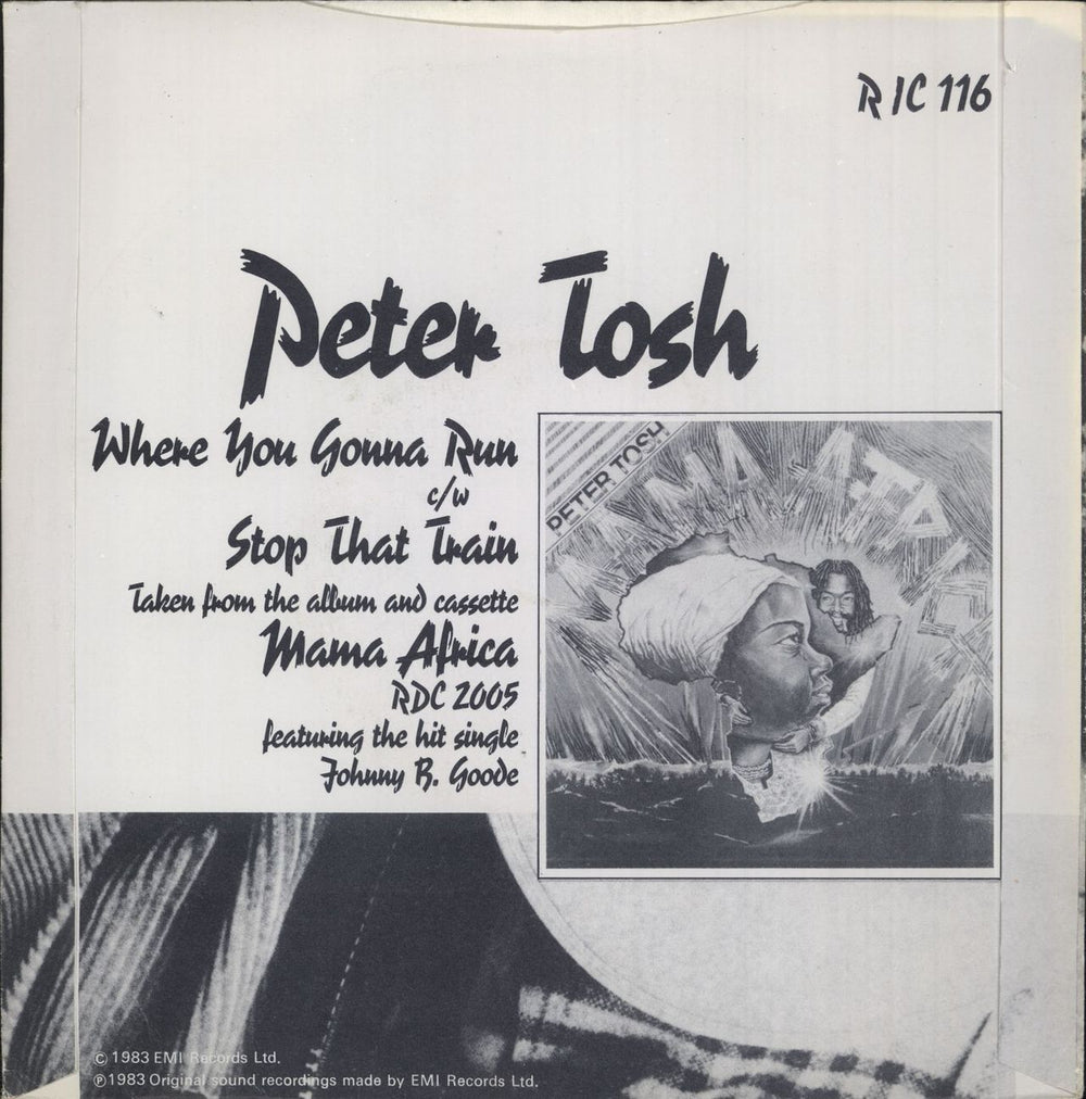 Peter Tosh Where You Gonna Run UK Promo 7" vinyl single (7 inch record / 45) TOS07WH568625