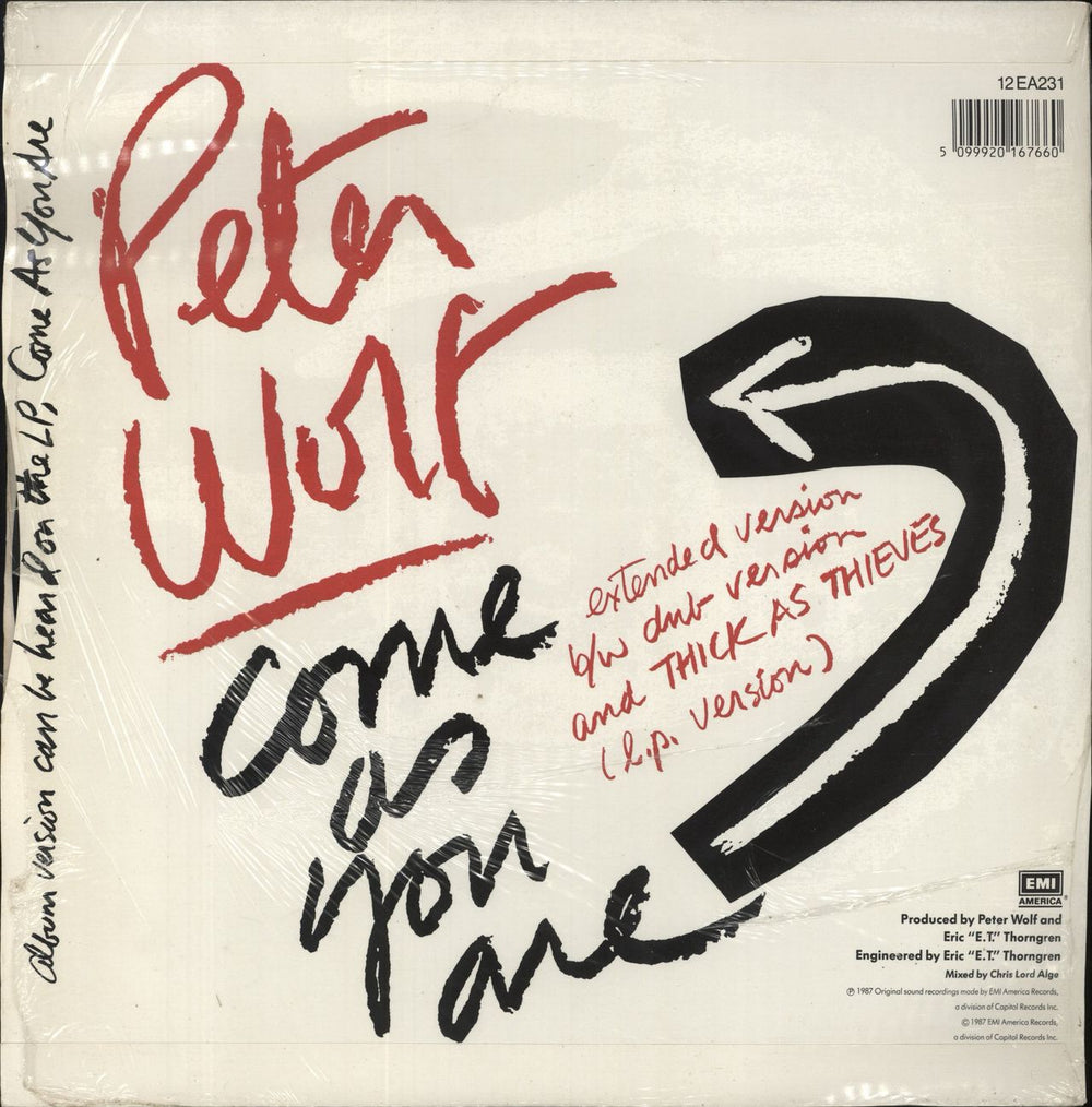 Peter Wolf Come As You Are UK 12" vinyl single (12 inch record / Maxi-single) 5099920167660