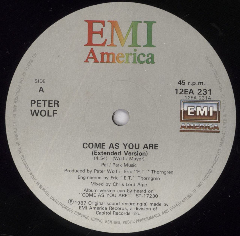 Peter Wolf Come As You Are UK 12" vinyl single (12 inch record / Maxi-single) PWO12CO829713