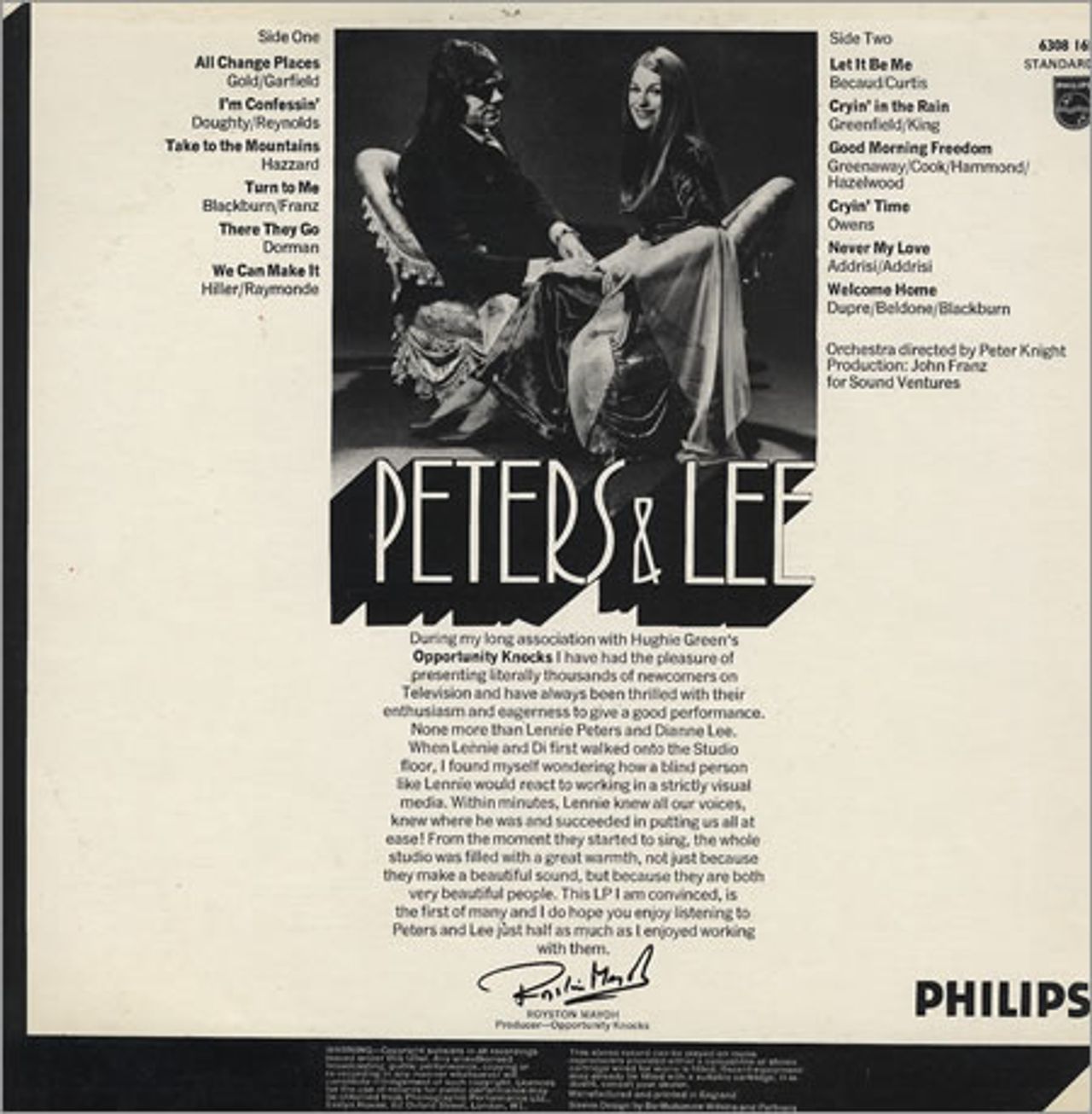 Peters & Lee We Can Make It UK Vinyl LP —