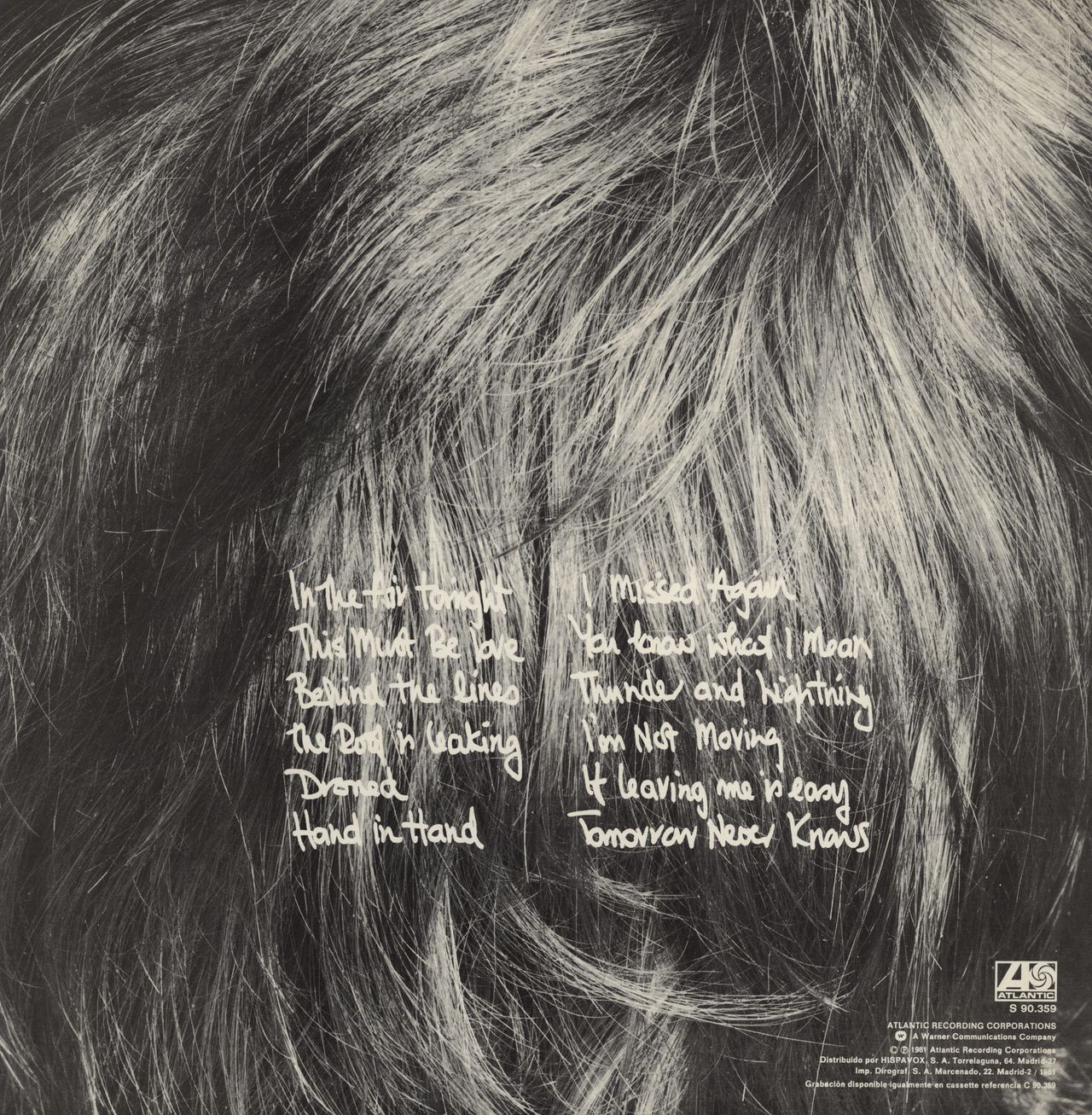 Phil Collins Face Value Spanish Vinyl LP —