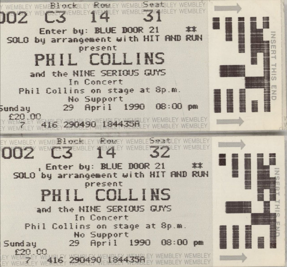Phil Collins Serious Tour + ticket stub UK tour programme COLTRSE677247