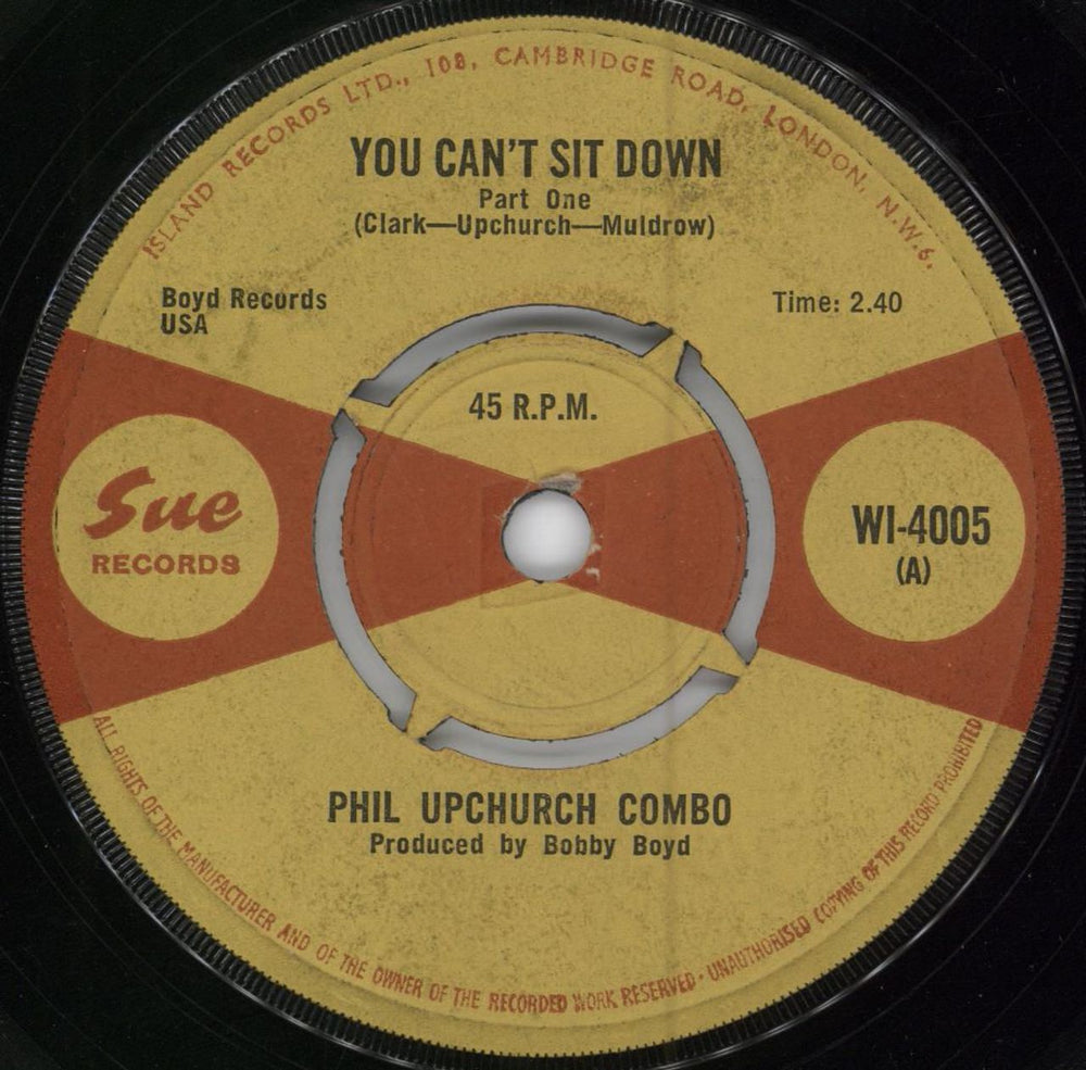 Phil Upchurch You Can't Sit Down UK 7" vinyl single (7 inch record / 45) WI4005