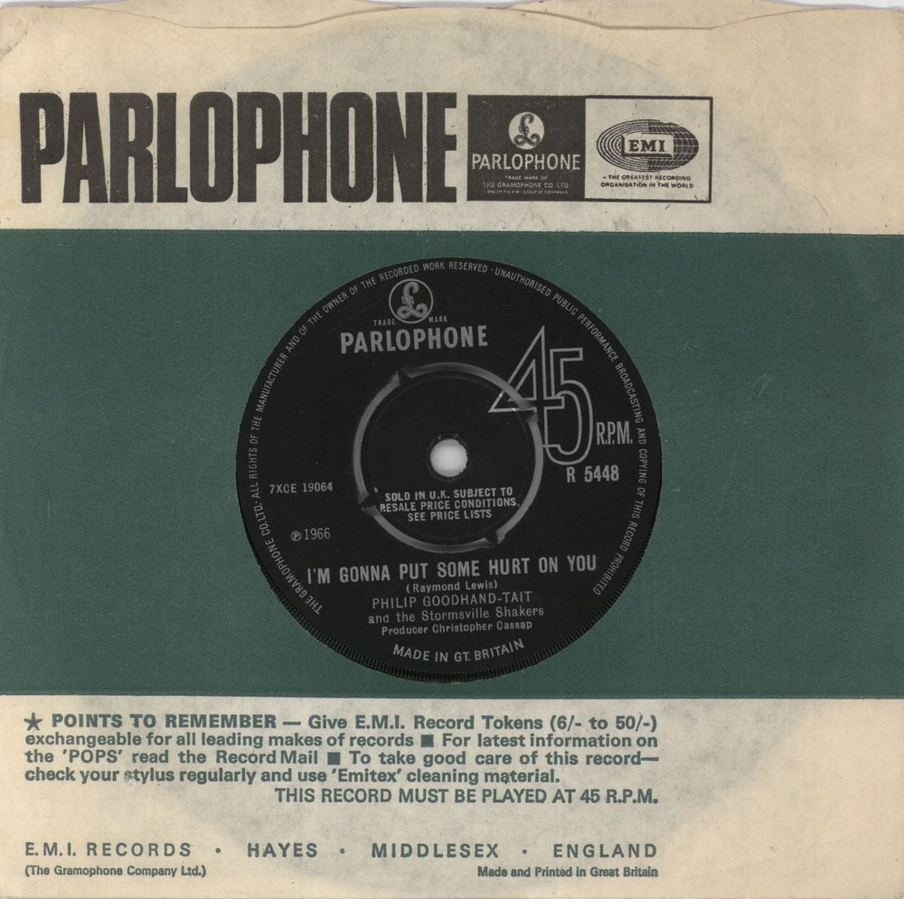 Phillip Goodhand-Tait I'm Gonna Put Some Hurt On You UK 7" vinyl single (7 inch record / 45) R5448