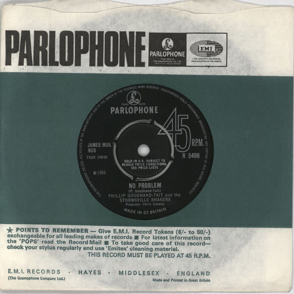 Phillip Goodhand-Tait No Problem UK 7" vinyl single (7 inch record / 45) R5498